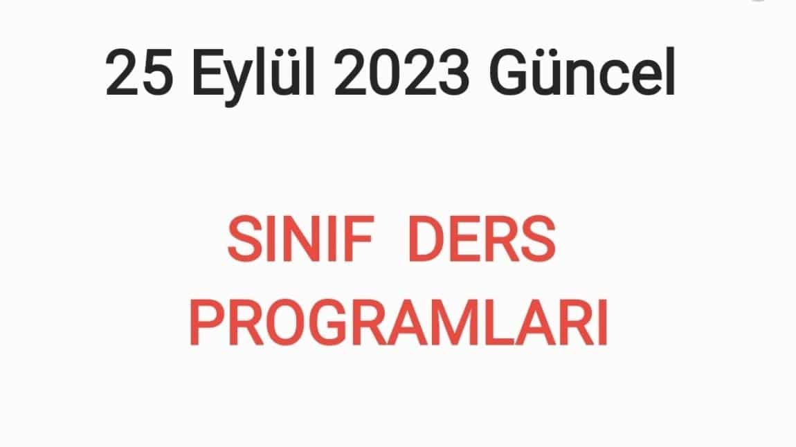 Sınıf Ders Programları 